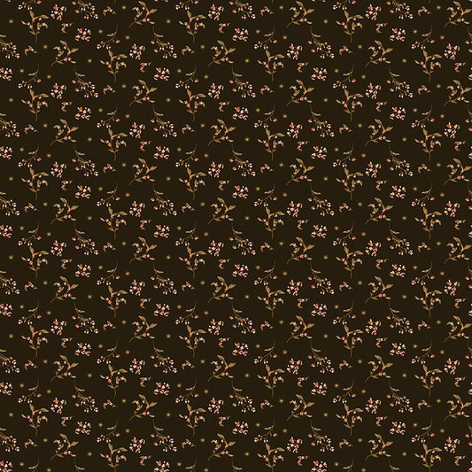 Morning Latte Quilt Fabric by Sandy Gervais Berries Espress C16925 - Espresso - Jammin Threads