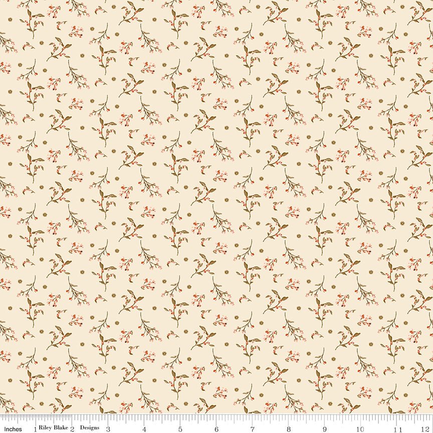 Morning Latte Quilt Fabric by Sandy Gervais Berries Latte C16925 - LATTE - Jammin Threads