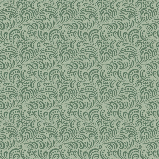 Morning Latte Quilt Fabric by Sandy Gervais Swirls Green C16928 - GREEN - Jammin Threads