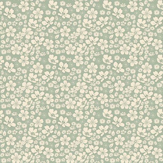 Morning Latte Quilt Fabric by Sandy Gervais Tonal Floral Aloe C16923 - ALOE - Jammin Threads