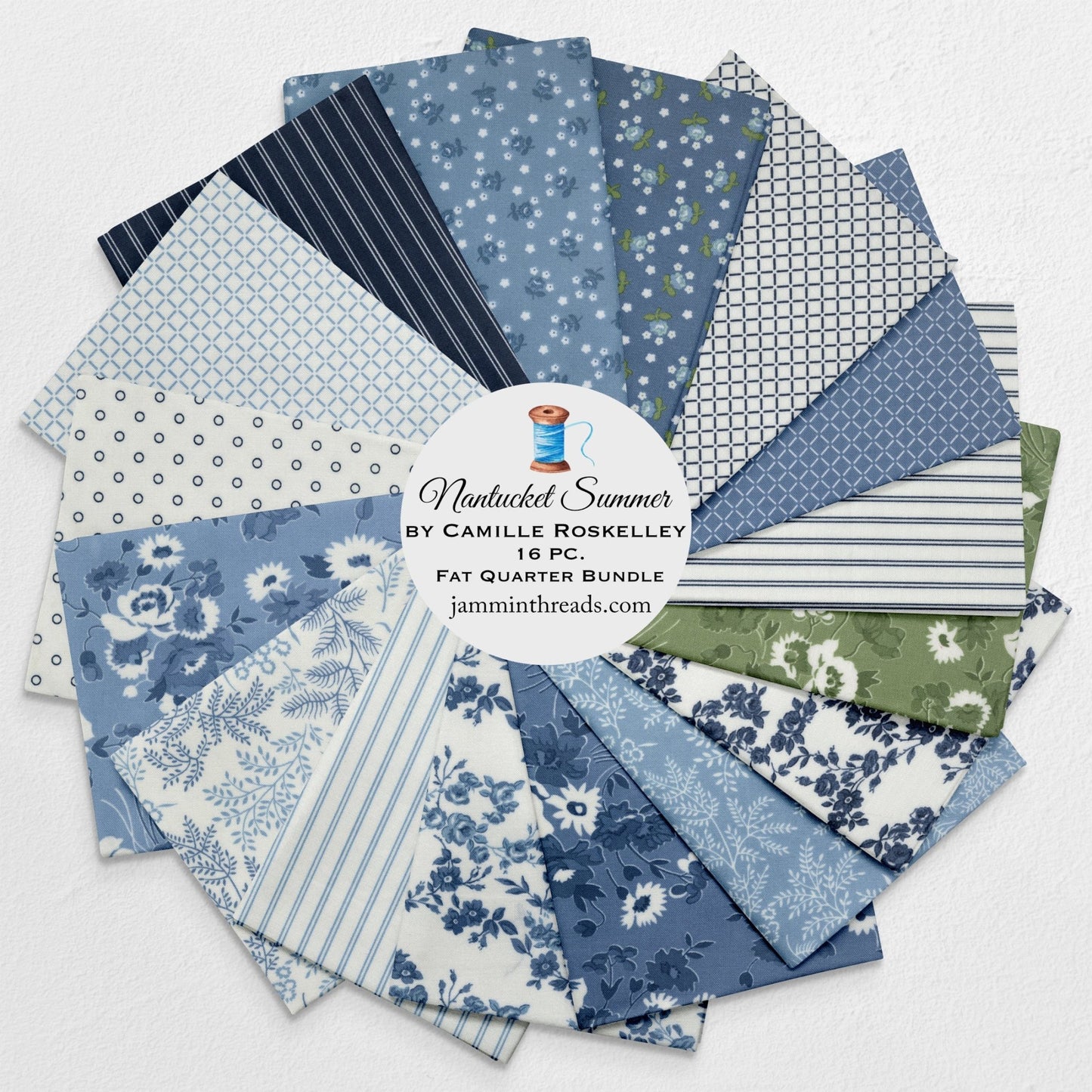 Nantucket Summer – 16 Pc Fat Quarter Bundle • Camille Roskelley for Moda Fabrics • Curated by Jammin’ Threads - Jammin Threads