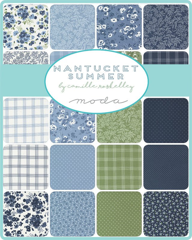 Nantucket Summer Cheater Quilt Fabric Multi 55268 11 by Camille Roskelley for Moda Fabrics - Jammin Threads