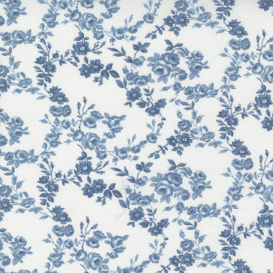 Nantucket Summer Quilt Fabric Cream Blue 55263 24 by Camille Roskelley for Moda Fabrics - Jammin Threads