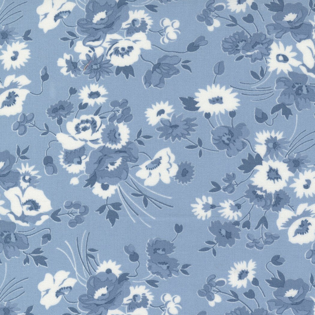 Nantucket Summer Quilt Fabric Light Blue 55260 24 by Camille Roskelley for Moda Fabrics - Jammin Threads