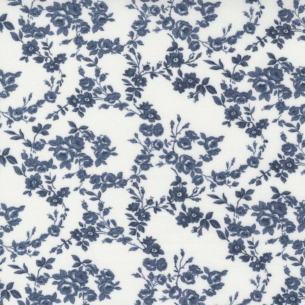 Nantucket Summer Quilt Fabric Navy 55263 23 by Camille Roskelley for Moda Fabrics - Jammin Threads