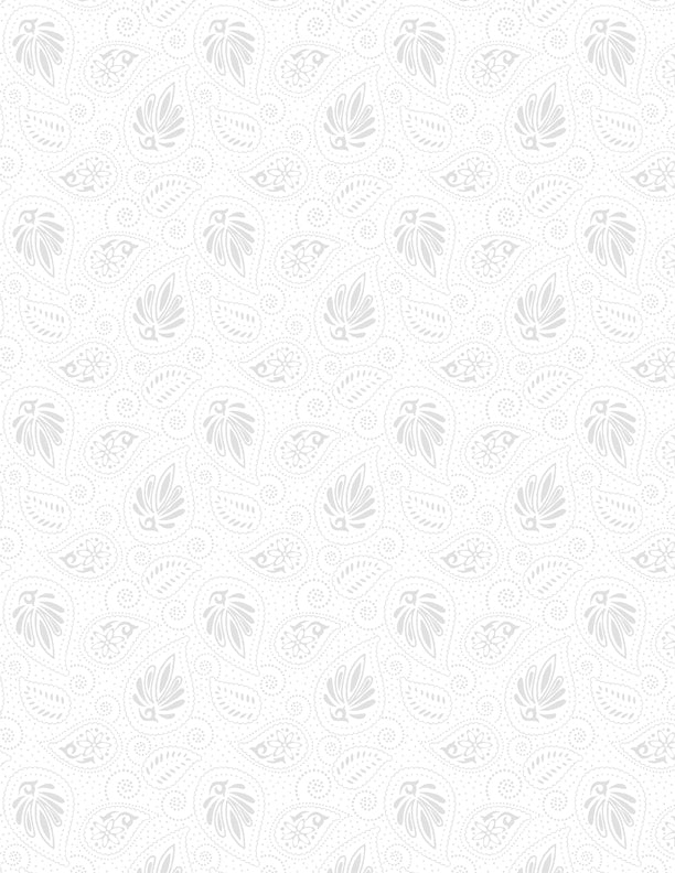 Paisley White on White Quilt Fabric by Wilmington Prints Tone on Tone 1817 39138 100 - Jammin Threads