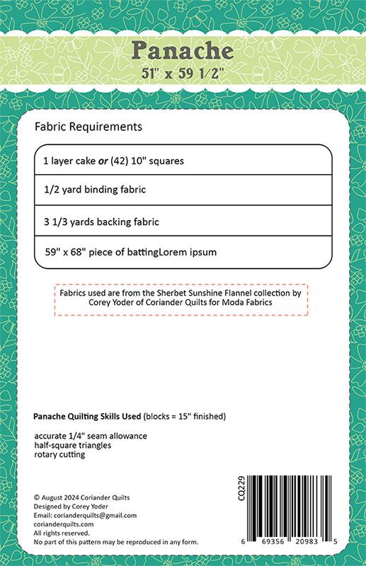 Panache Quilt Pattern by Coriander Quilts and Corey Yoder - Jammin Threads