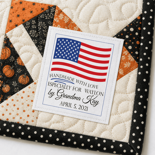 Patriotic Quilt Label - Cotton or Polyester - Jammin Threads
