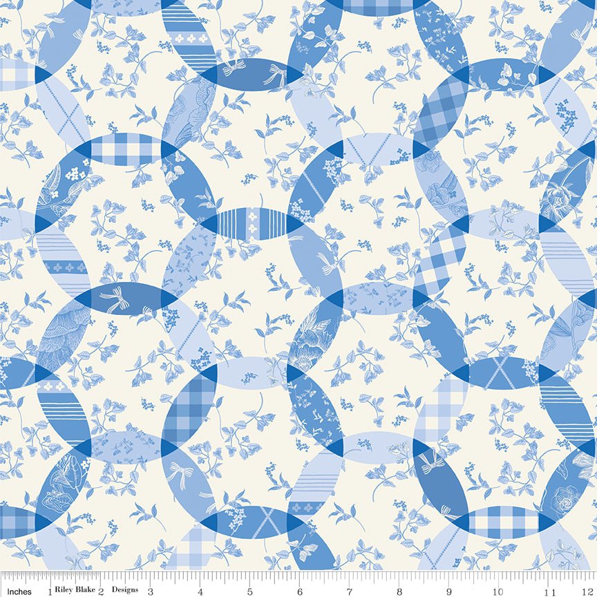 Penelope Quilt Fabric Cheater Print C16647 - CREAM by My Mind's Eye for Riley Blake Designs - Jammin Threads