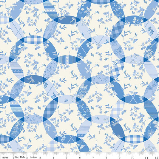 Penelope Quilt Fabric Cheater Print C16647 - CREAM by My Mind's Eye for Riley Blake Designs - Jammin Threads