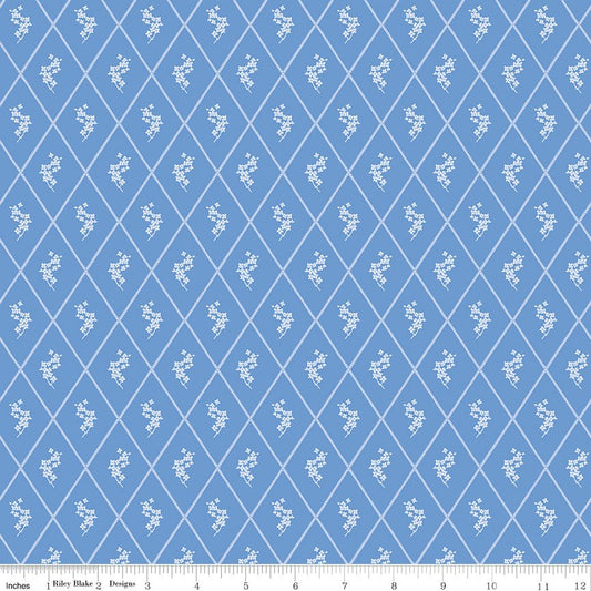 Penelope Quilt Fabric Diamonds C16642 - BLUE by My Mind's Eye for Riley Blake Designs - Jammin Threads