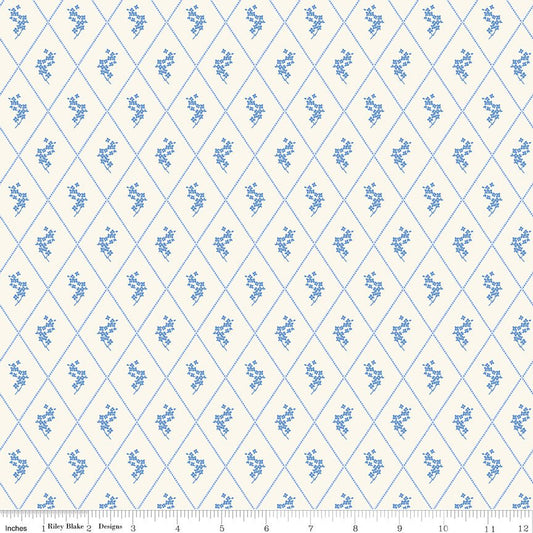 Penelope Quilt Fabric Diamonds C16642 - CREAM by My Mind's Eye for Riley Blake Designs - Jammin Threads