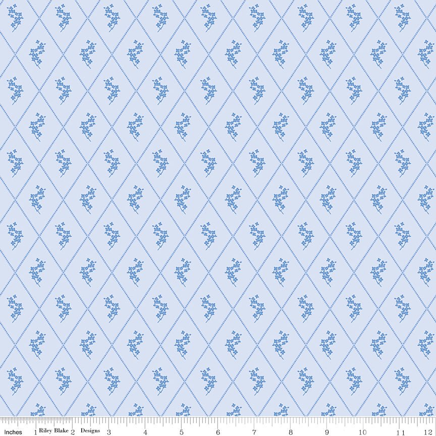 Penelope Quilt Fabric Diamonds C16642 - SKY by My Mind's Eye for Riley Blake Designs - Jammin Threads