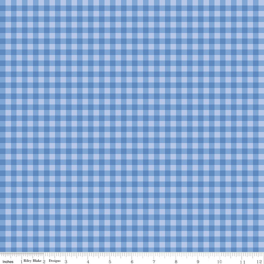 Penelope Quilt Fabric Gingham Blue C16644 - BLUE by My Mind's Eye for Riley Blake Designs - Jammin Threads