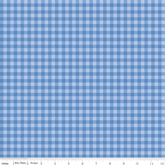 Penelope Quilt Fabric Gingham Blue C16644 - BLUE by My Mind's Eye for Riley Blake Designs - Jammin Threads