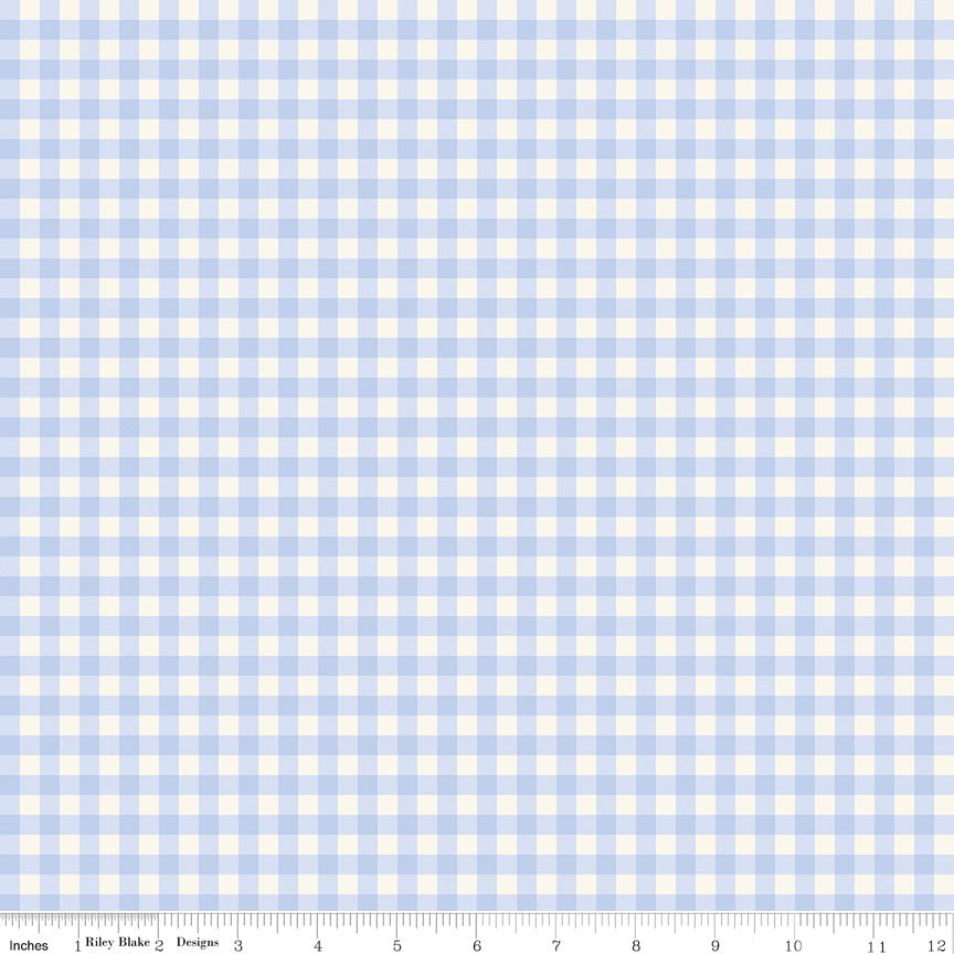 Penelope Quilt Fabric Gingham Sky C16644 - SKY by My Mind's Eye for Riley Blake Designs - Jammin Threads