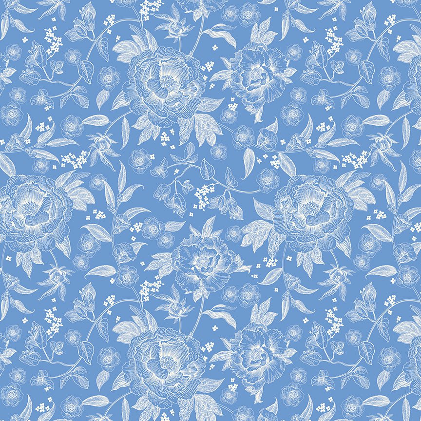 Penelope Quilt Fabric Main C16640 - BLUE by My Mind's Eye for Riley Blake Designs - Jammin Threads