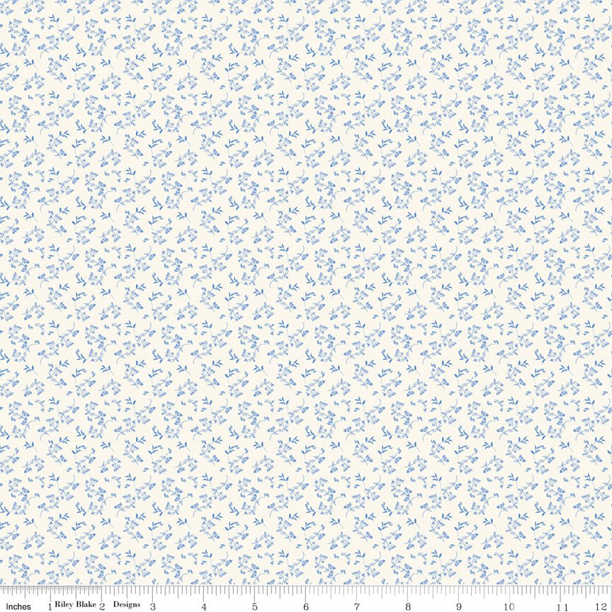 Penelope Quilt Fabric Mini Stems Cream C16646 - CREAM by My Mind's Eye for Riley Blake Designs - Jammin Threads