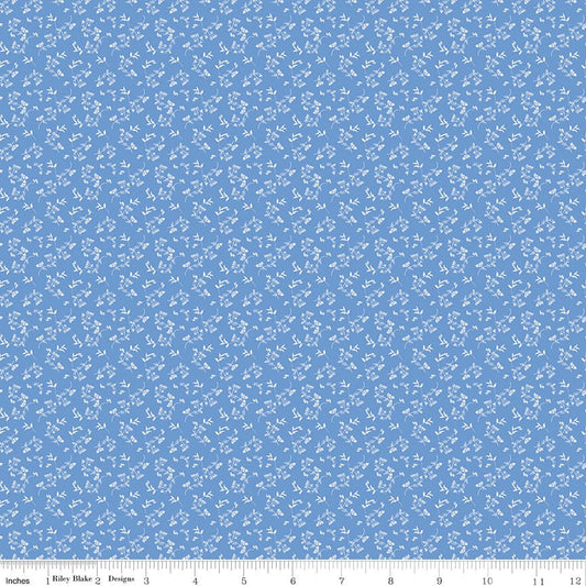 Penelope Quilt Fabric Mini Stems Sky C16646 - BLUE by My Mind's Eye for Riley Blake Designs - Jammin Threads
