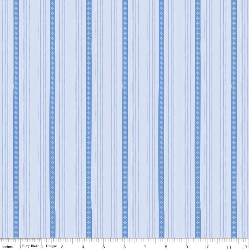 Penelope Quilt Fabric Stripes Sky C16645 - SKY by My Mind's Eye for Riley Blake Designs - Jammin Threads