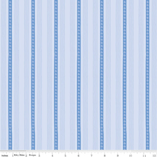 Penelope Quilt Fabric Stripes Sky C16645 - SKY by My Mind's Eye for Riley Blake Designs - Jammin Threads