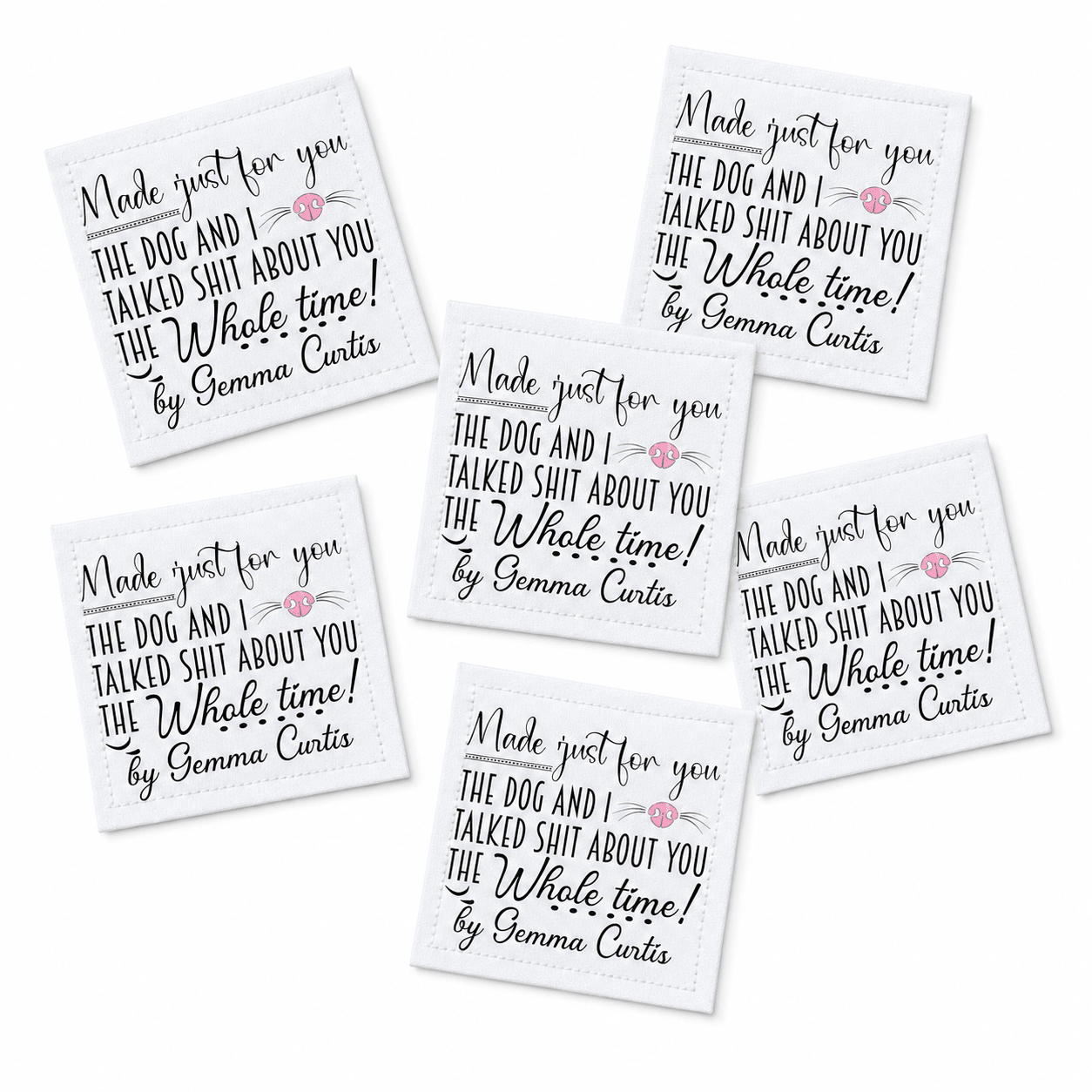 Personalized Funny Dog Quilt Label | The Dog and I Talked About You Custom Quilt Tag - Jammin Threads