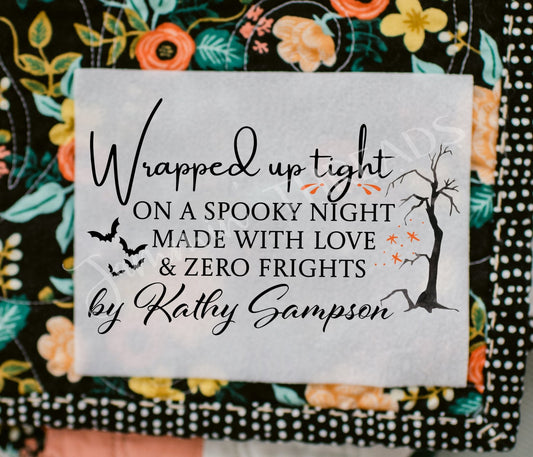 Personalized Halloween Quilt Labels โ Sheet of 6 (2.75" x 1.75") - Jammin Threads