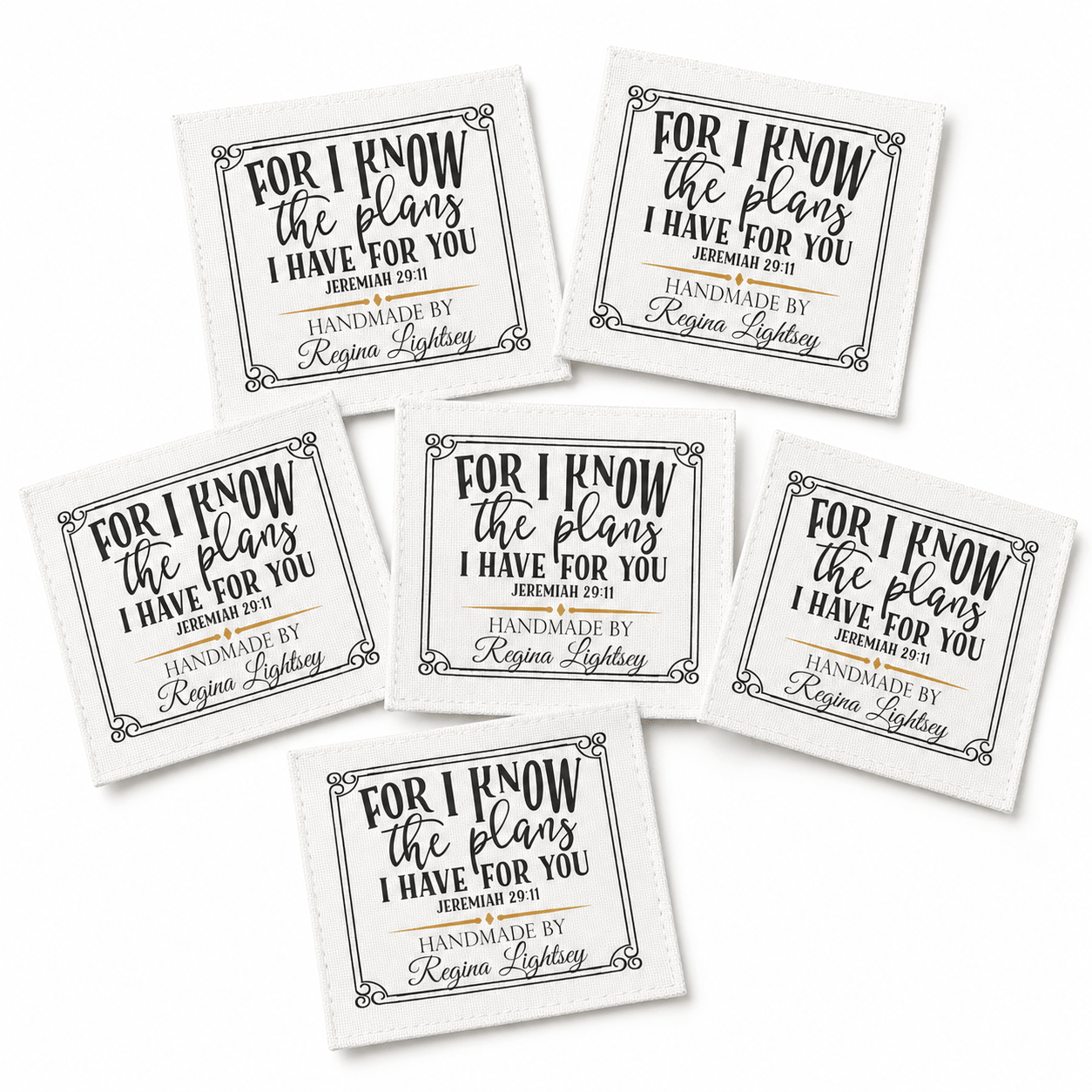 Personalized Jeremiah 29:11 Quilt Label – “For I Know the Plans I Have for You” Bible Verse - Jammin Threads