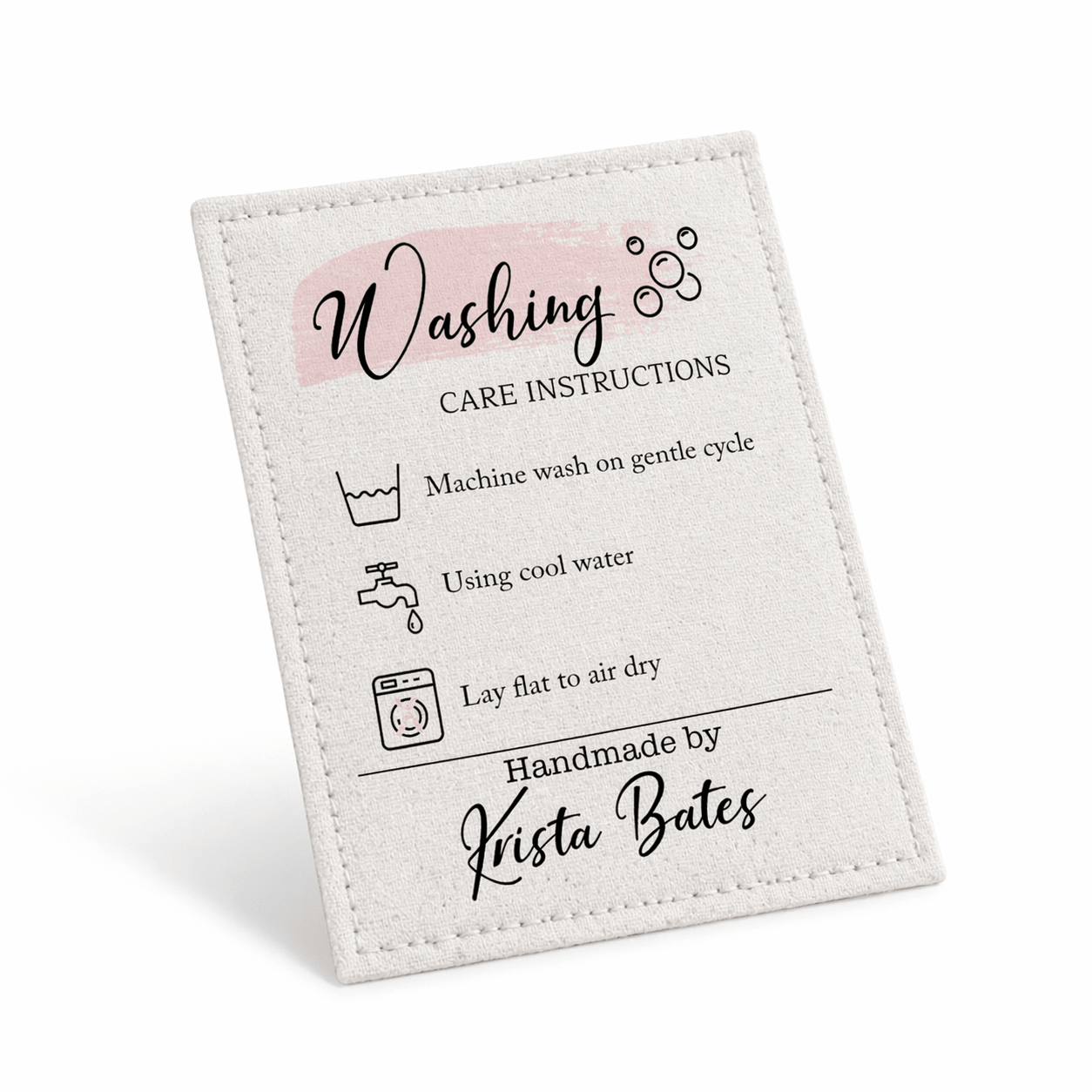 Personalized Quilt Label with Washing Care Instructions – Custom Quilt Tag – Handmade By Label – Sew - On Quilt Label – 6 Labels Per Sheet - Jammin Threads