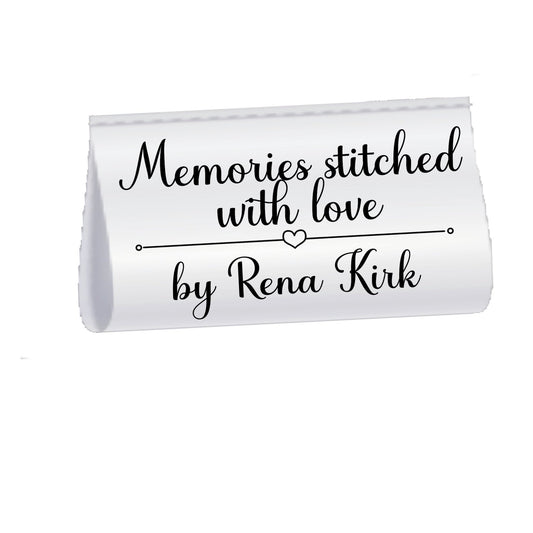 Personalized Satin Quilt Tags – Memories Stitched With Love – Custom Quilt Maker Labels – Fold Over Sew - In Quilt Tags – Set of 25 - Jammin Threads