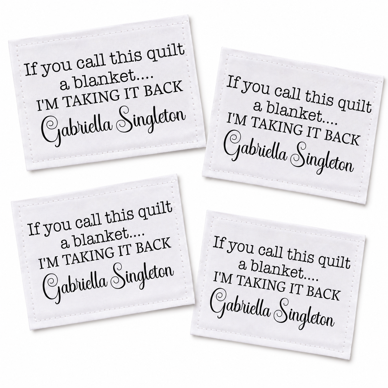 funny quilt labels