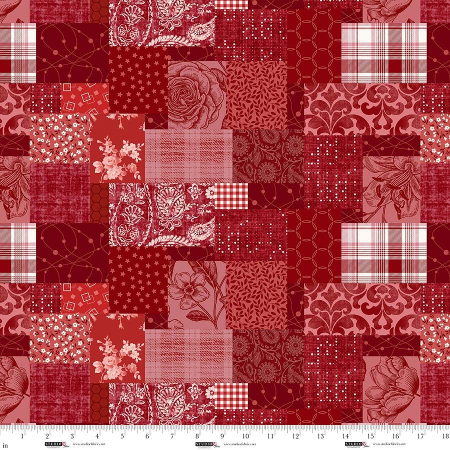 Pieces of America Quilt Fabric by Lilac Bee Designs 8590 - 82 Ruby - Jammin Threads