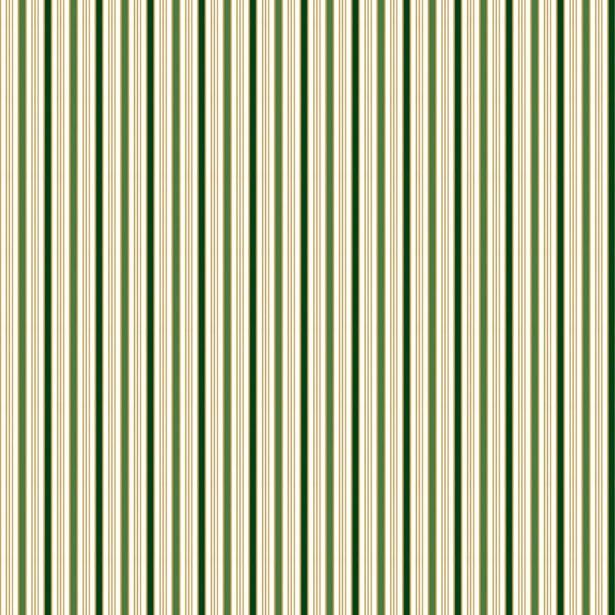 Poinsettias at Christmas Quilt Fabric Stipe Green Foil CF17634-GREEN - Jammin Threads