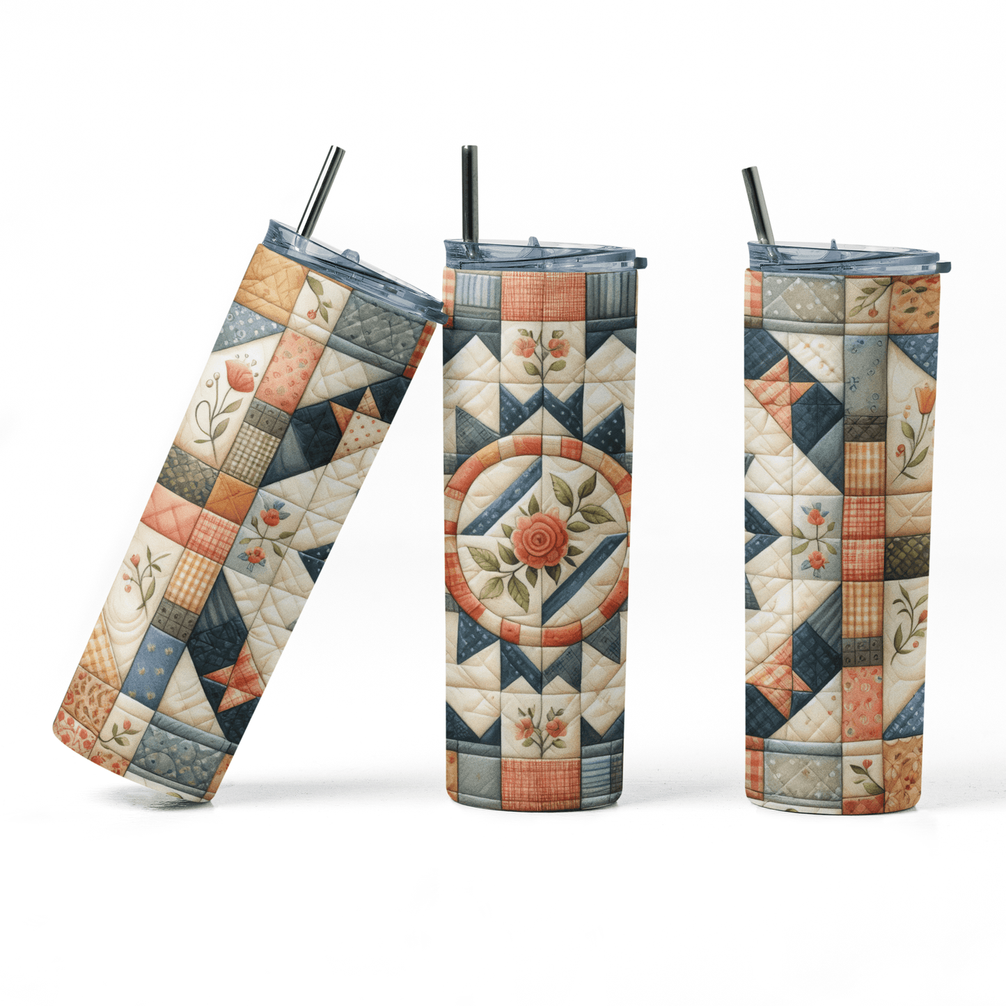 Quilt Pattern Skinny Tumbler - 20 oz. Skinny Tumbler for Quilters - Jammin Threads