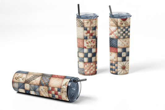 Quilt Pattern Skinny Tumbler - 20 oz. Skinny Tumbler for Quilters - Jammin Threads
