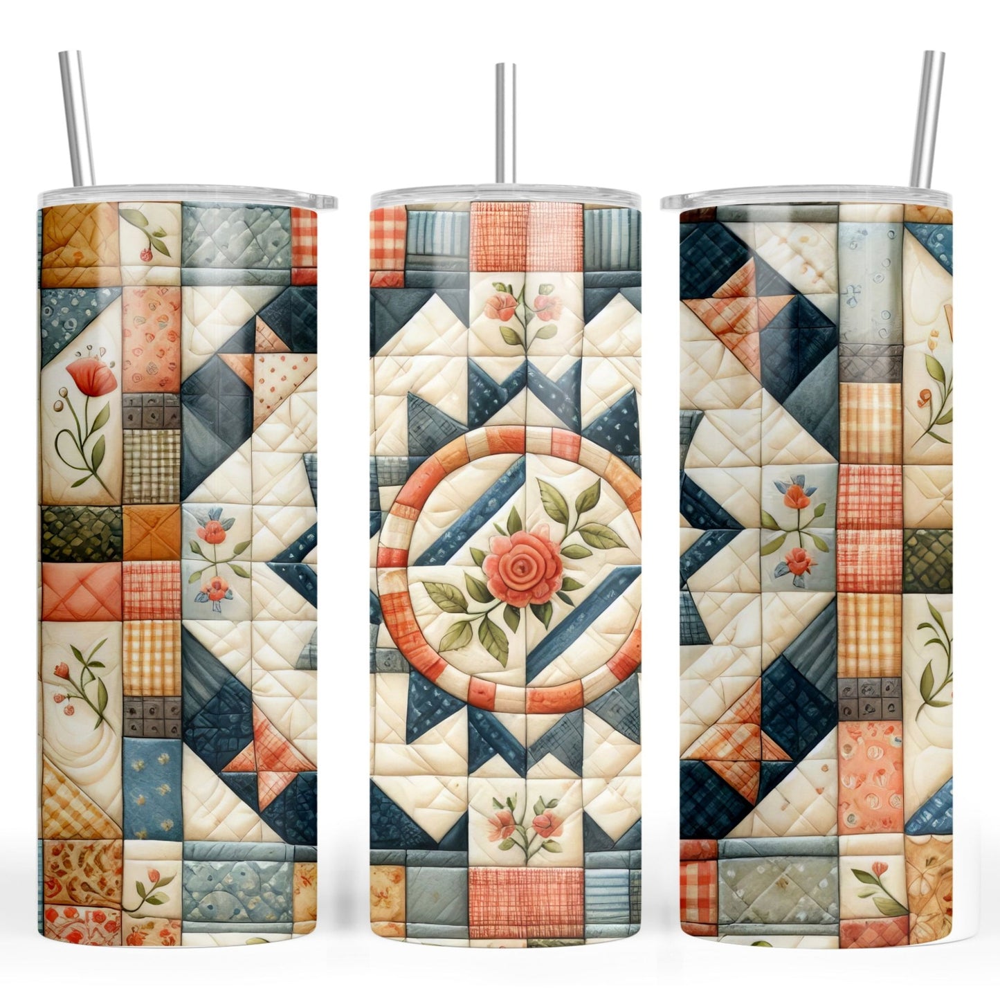 Quilt Pattern Skinny Tumbler - 20 oz. Skinny Tumbler for Quilters - Jammin Threads