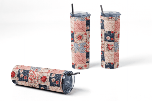 Quilt Pattern Skinny Tumbler - 20 oz. Skinny Tumbler for Quilters - Jammin Threads