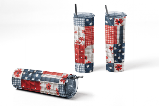 Quilt Pattern Skinny Tumbler - 20 oz. Skinny Tumbler for Quilters - Jammin Threads