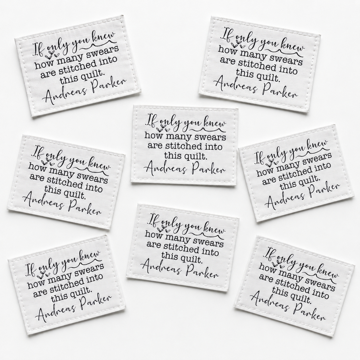 8 personalized quilt labels