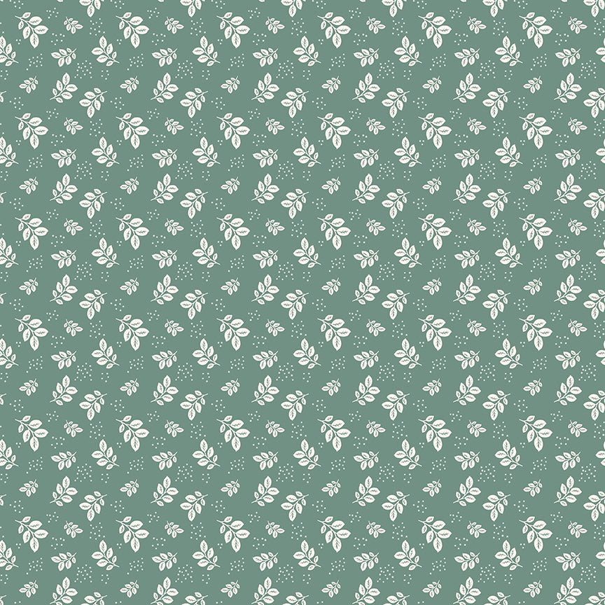 Renew Quilt Fabric Leaves Aqua by Sandy Gervais C17282 - AQUA - Jammin Threads