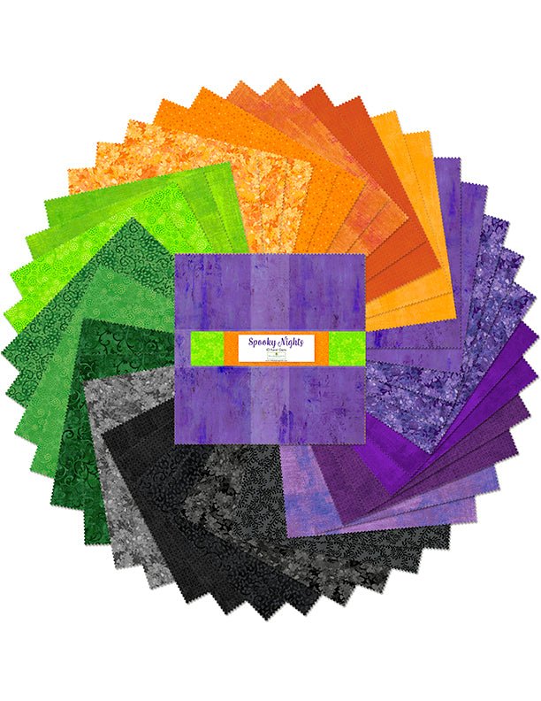 Spooky Nights 10 Karat Fabric Bundle – 42 Piece 10x10" Squares By Wilmington Prints | SKU: 512 - 150 - 512 - Jammin Threads