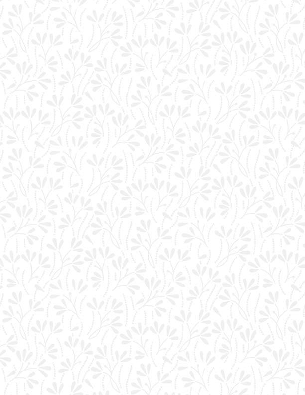 Sprouts White on White White on White Quilt Fabric by Wilmington Prints. White tone on tone - Jammin Threads