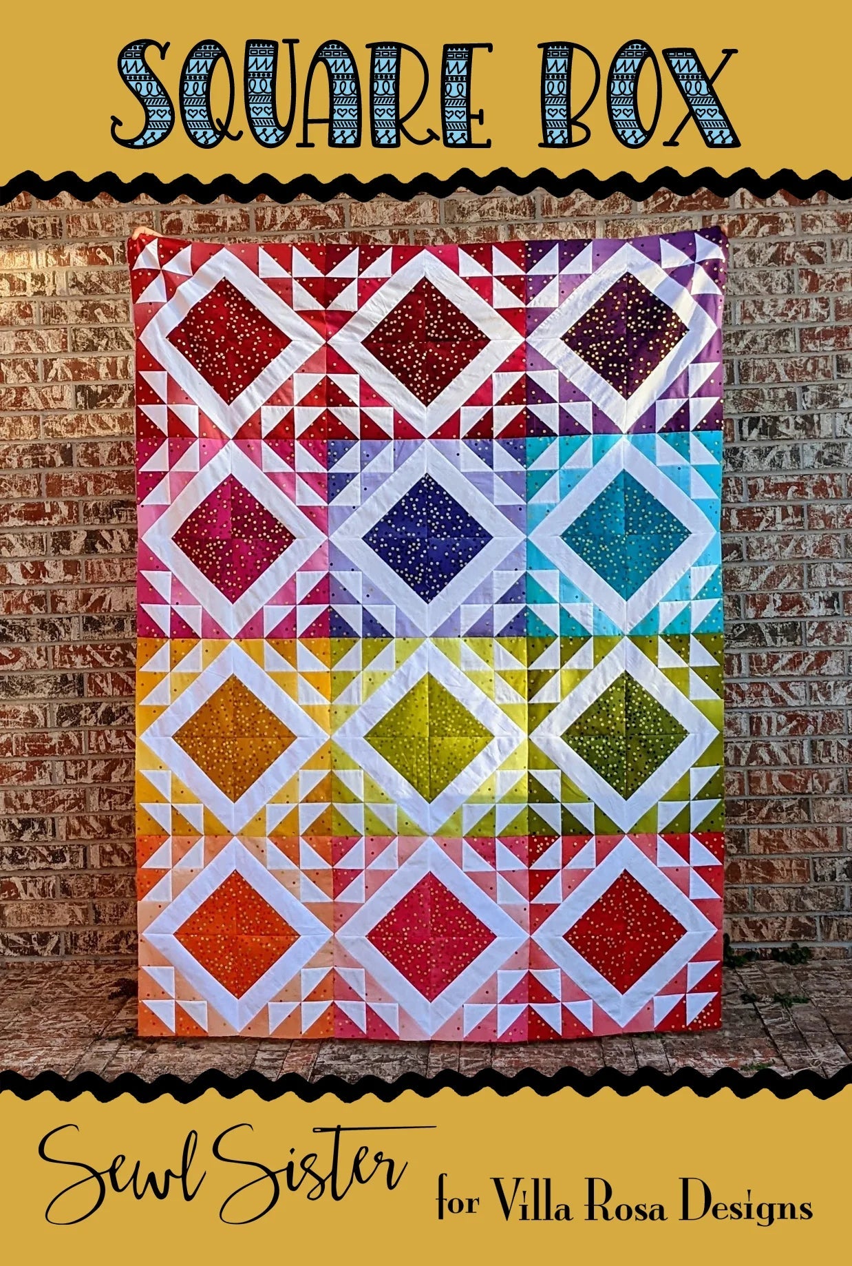 Square Box Quilt Pattern by Sewl Sister for Villa Rosa Designs (PDF Download) - Jammin Threads