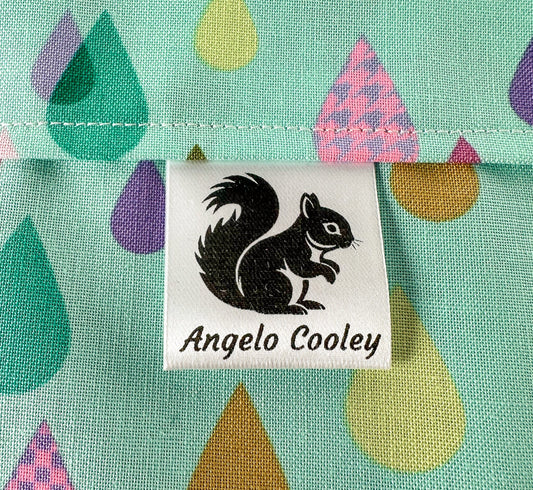 Squirrel Satin Quilt Labels. 1 inch satin quilt craft labels and tags - Jammin Threads