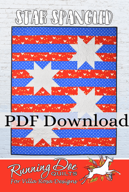 Star Spangled Quilt Pattern by Running Doe Quilts (PDF Version) - Jammin Threads