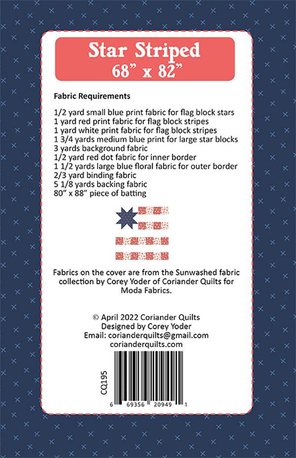 Star Striped Quilt Pattern by Coriander Quilts - Jammin Threads