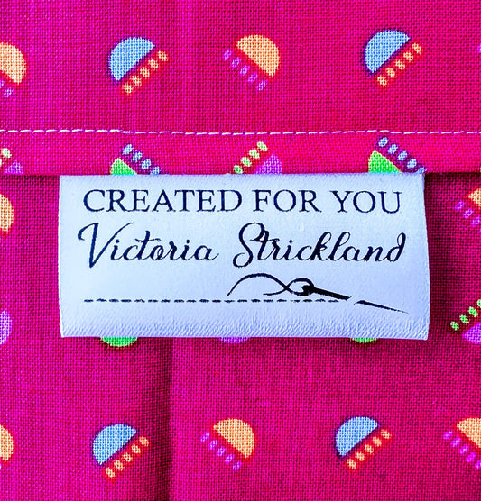 Stitching Needle Satin Labels. Personalized satin quilt labels and tag - Jammin Threads