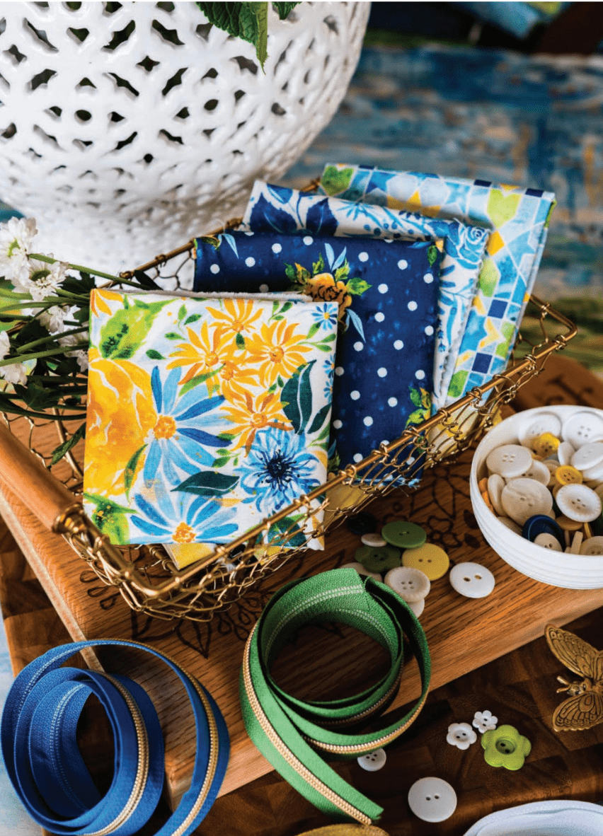 Sunshine and Blue Skies Quilt Fabric. Sky Blue 39834 18 - Jammin Threads