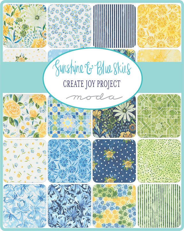 Sunshine and Blue Skies Quilt Fabric. Sky Blue 39834 18 - Jammin Threads