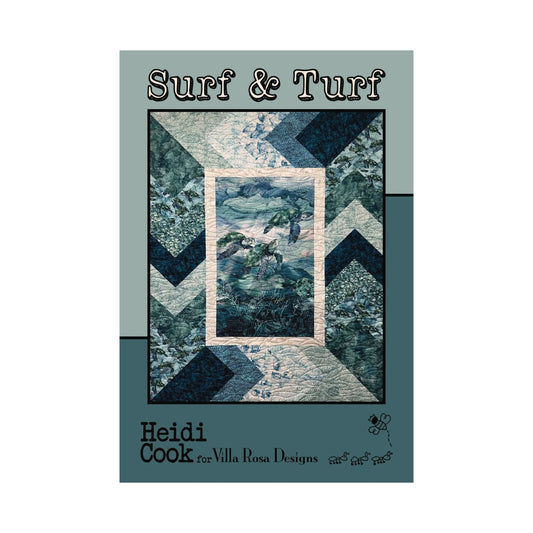 Surf & Turf Quilt Pattern – Panel Quilt Pattern by Heidi Cook for Villa Rosa Designs | Ocean & Sea Turtle Quilt Pattern (PDF Download) - Jammin Threads